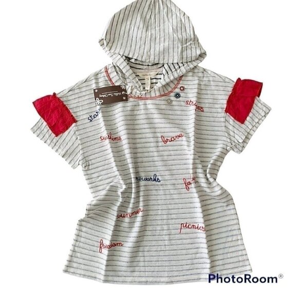 NWT Matilda Jane Blaire Striped Graphic Hoodie Top 14 Years - Picture 3 of 11